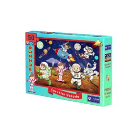 Adam Games 50 Parça Puzzle Çocuklar Uzayda