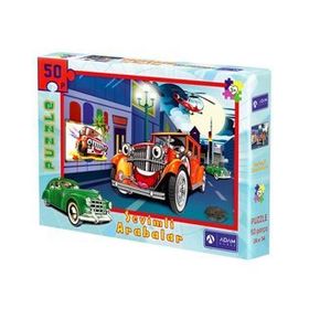 Adam Games 50 Parça Puzzle Sevimli Arabalar
