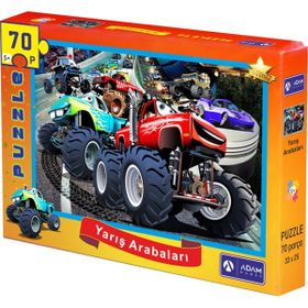 Adam Games 70 Parça Puzzle Yarış Arabaları