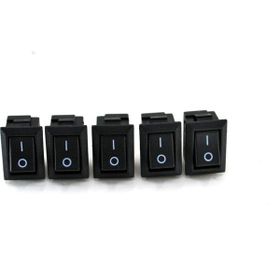 Adam Rocker 1-0 Işıksız 5 Adet 12V-220V Mini Dikdörtgen Siyah Elektrik Anahtarı