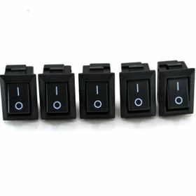 Adam Rocker 1-0 Işıksız 5 Adet 12V-220V Mini Dikdörtgen Siyah Elektrik Anahtarı