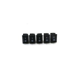 Adam Rocker 1-0 Işıksız 5 Adet 12V-220V Mini Dikdörtgen Siyah Elektrik Anahtarı