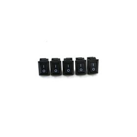 Adam Rocker 1-0 Işıksız 5 Adet 12V-220V Mini Dikdörtgen Siyah Elektrik Anahtarı