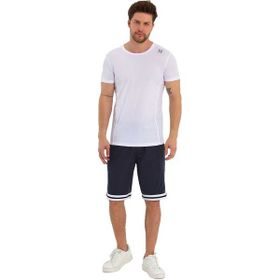 Adams Erkek Polyester Beyaz Şeritli Antrasit Basketbol Şort