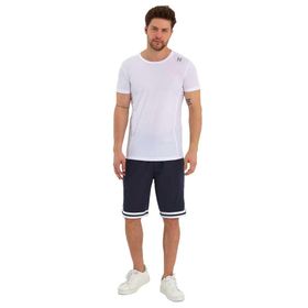 Adams Erkek Polyester Beyaz Şeritli Antrasit Basketbol Şort