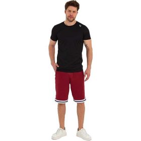Adams Erkek Polyester Beyaz Şeritli Bordo Basketbol Şort