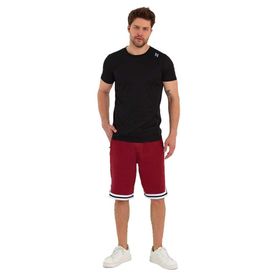 Adams Erkek Polyester Beyaz Şeritli Bordo Basketbol Şort