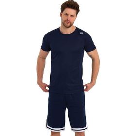 Adams Erkek Polyester Lacivert Beyaz Şeritli Basketbol Şort
