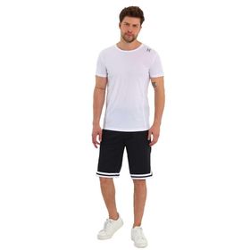 Adams Erkek Siyah Polyester Beyaz Şeritli Basketbol Şort