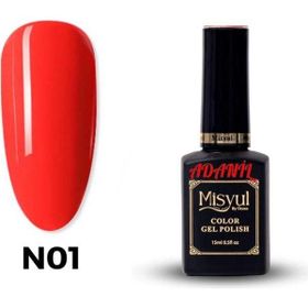 Adanil No:N01 Neon Kırmızı 15 ml Misyul Profesyonel Kalıcı Oje