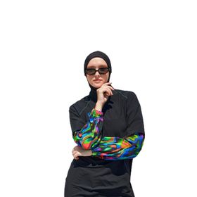 Adasea 251227 Siyah Elise Uzun Kollu Tesettür Mayo