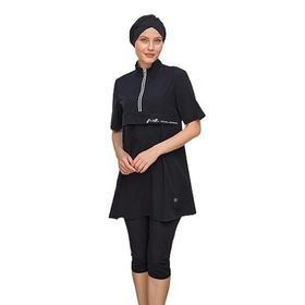 Adasea 251603 Siyah Yetta Yarım Kol Tesettür Mayo