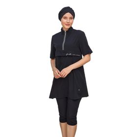 Adasea 251603 Siyah Yetta Yarım Kol Tesettür Mayo