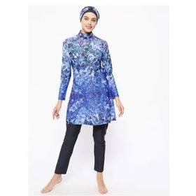 Adasea 424701 Saks Likralı Tam Kapalı Mayo