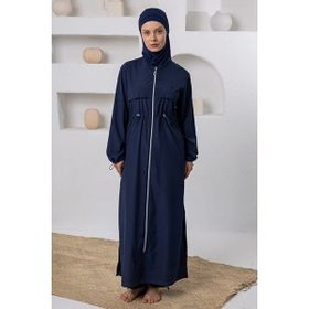 Adasea 61505 Paraşüt Kumaş Önden Fermuarlı Lacivert Tam Tesettür Mayo