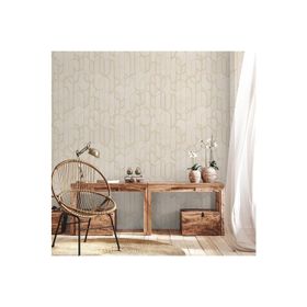 Adawall 1514-2 Vera Serisi Krem Modern Geometrik Desenli Duvar Kağıdı