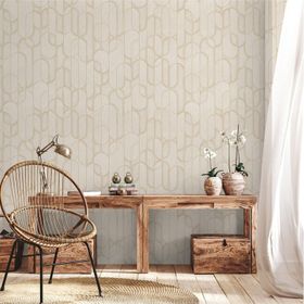 Adawall 1514-2 Vera Serisi Krem Modern Geometrik Desenli Duvar Kağıdı