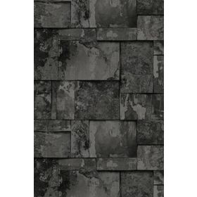 Adawall 23106-5 Roka Serisi Koyu Gri Siyah Geometrik Taş Desen Duvar Kağıdı