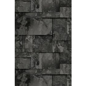 Adawall 23106-5 Roka Serisi Koyu Gri Siyah Geometrik Taş Desen Duvar Kağıdı