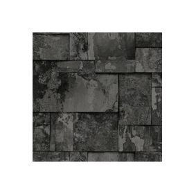 Adawall 23106-5 Roka Serisi Koyu Gri Siyah Geometrik Taş Desen Duvar Kağıdı