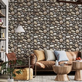 Adawall 23113-3 Roka Serisi Gri Modern Taş Desen Duvar Kağıdı