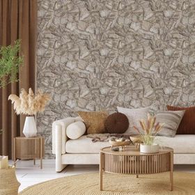 Adawall 23114-1 Roka Serisi Açık Krem Modern Taş Desen Duvar Kağıdı