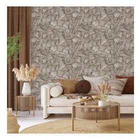 Adawall 23114-1 Roka Serisi Açık Krem Modern Taş Desen Duvar Kağıdı