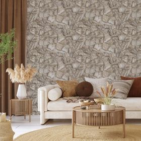 Adawall 23114-1 Roka Serisi Açık Krem Modern Taş Desen Duvar Kağıdı