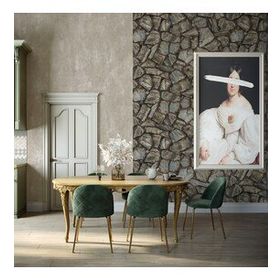 Adawall 23114-3 Roka Serisi Koyu Gri Modern Taş Desen Duvar Kağıdı