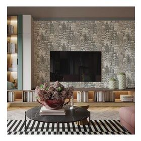 Adawall 23115-2 Roka Serisi Gri Modern Amsterdam Evleri Desen Duvar Kağıdı