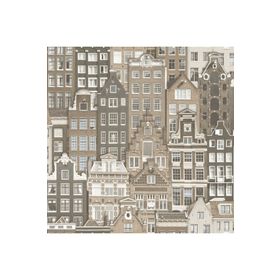 Adawall 23115-2 Roka Serisi Gri Modern Amsterdam Evleri Desen Duvar Kağıdı