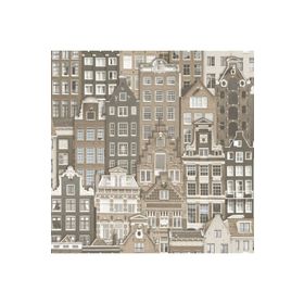 Adawall 23115-2 Roka Serisi Gri Modern Amsterdam Evleri Desen Duvar Kağıdı