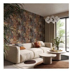 Adawall 23115-3 Roka Serisi Kahverengi Modern Amsterdam Evleri Desen Duvar Kağıdı