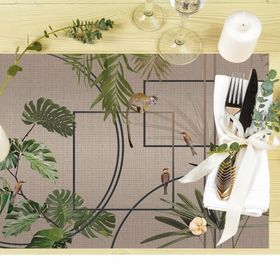 Adawall 35x50 cm Modern Geometrik Tasarımlı Keten Amerikan Servisi
