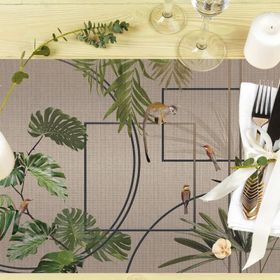 Adawall 35x50 cm Modern Geometrik Tasarımlı Keten Amerikan Servisi
