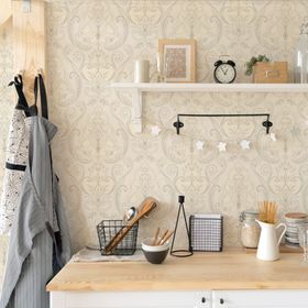 Adawall 9901-2 Tropicano Krem Damask Desen Duvar Kağıdı