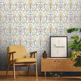 Adawall 9901-3 Tropicano Renkli Damask Desen Duvar Kağıdı