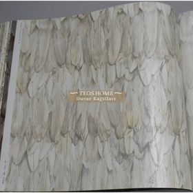 Adawall 9913-2 Tropicano Bej Kuş Tüyü Desen Duvar Kağıdı