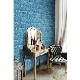 Adawall 9913-3 Tropicano Mavi Kuş Tüyü Desen Duvar Kağıdı