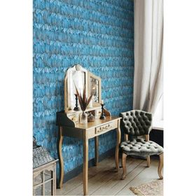 Adawall 9913-3 Tropicano Mavi Kuş Tüyü Desen Duvar Kağıdı
