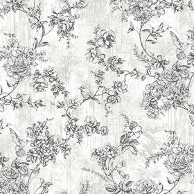 Adawall 9914-1 Tropicano Beyaz Çiçek Desenli Duvar Kağıdı