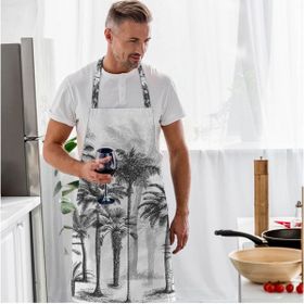 Adawall AP115 Siyah Palmiye Ağaçlar Tasarımlı Mutfak Önlüğü