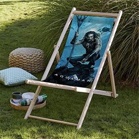 Adawall Aquaman Temalı Warner Bros Lisanslı Fırınlanmış Gürgen Ağacı Süet Kumaş Şezlong