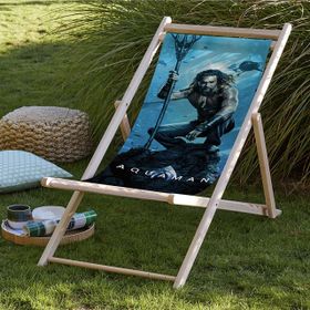 Adawall Aquaman Temalı Warner Bros Lisanslı Fırınlanmış Gürgen Ağacı Süet Kumaş Şezlong
