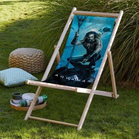 Adawall Aquaman Temalı Warner Bros Lisanslı Fırınlanmış Gürgen Ağacı Süet Kumaş Şezlong
