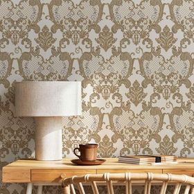Adawall Dante 1411-5 Koyu Bej Damask Desen Duvar Kağıdı