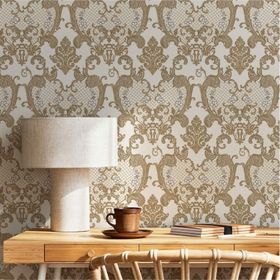Adawall Dante 1411-5 Koyu Bej Damask Desen Duvar Kağıdı