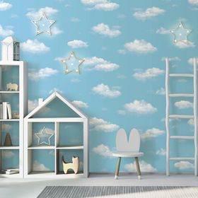 Adawall KDS8904-1 Ada Kids Mavi Bulut Görünümlü Duvar Kağıdı