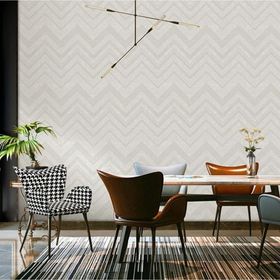 Adawall Octagon 1207-1 Beyaz Zigzag Dokulu Duvar Kağıdı