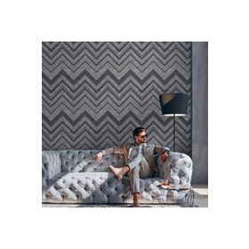 Adawall Octagon 1207-5 Koyu Gri Zigzag Dokulu Duvar Kağıdı
